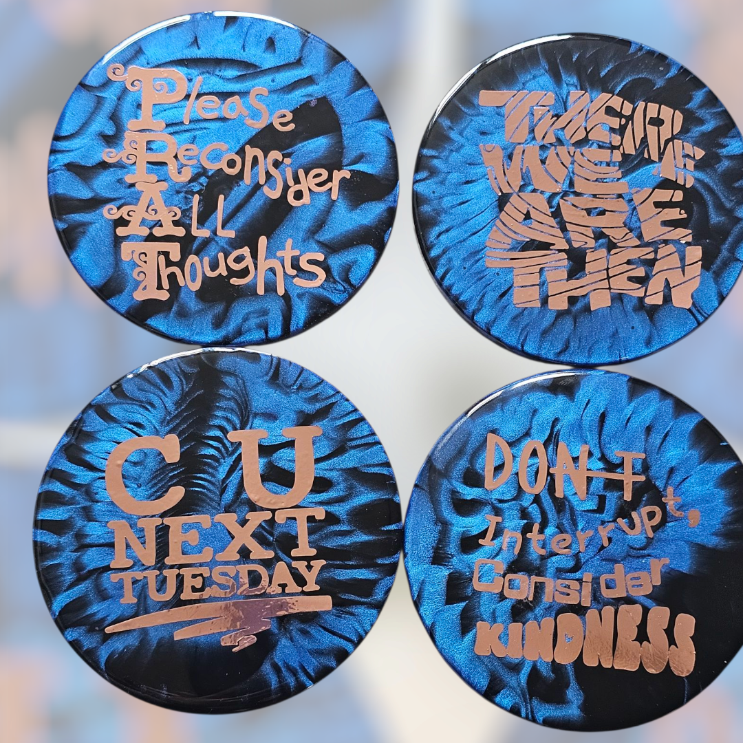 Customisable Quirky Quote Coasters – Set of 4