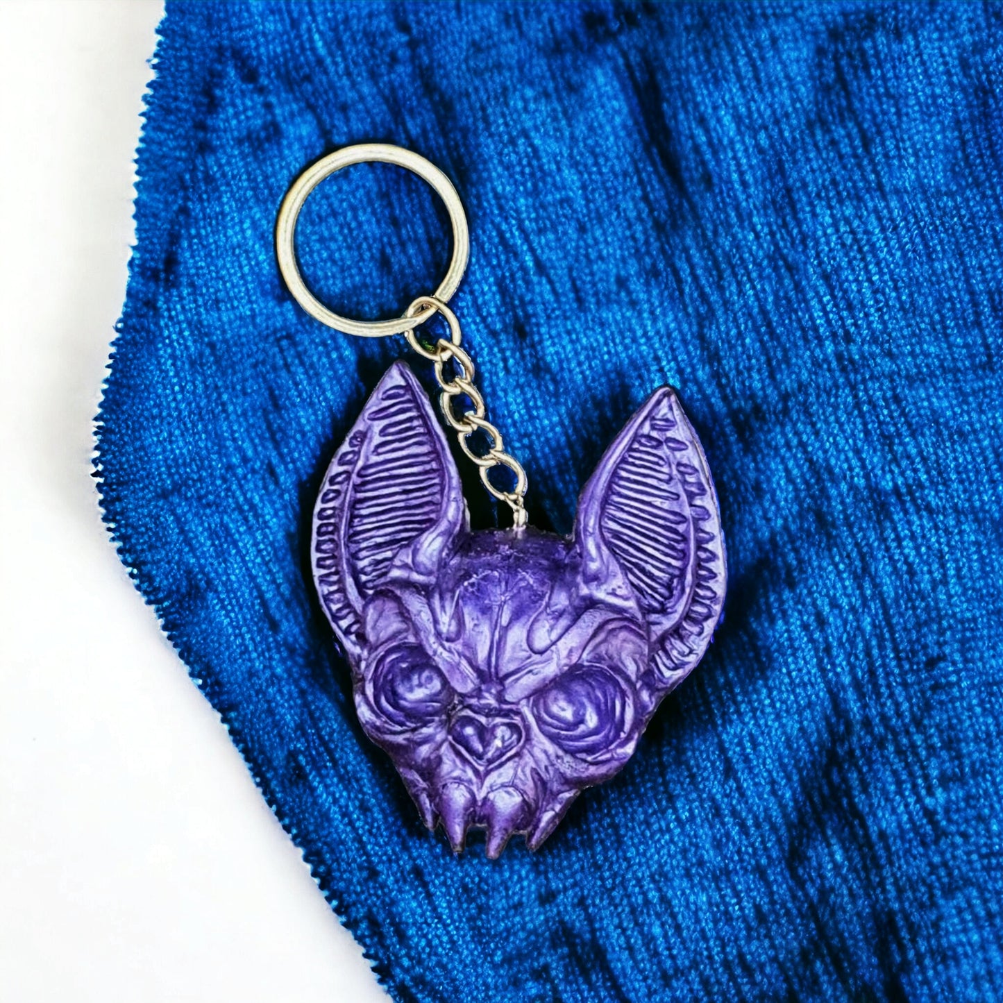 Bat Skull fridge Magnet,Resin Skull Keychain,Purple Bat Necklace,Gothic Magnet,Black Resin keyring,Gothic Gifts,Cute Gifts,Gothic Home Decor