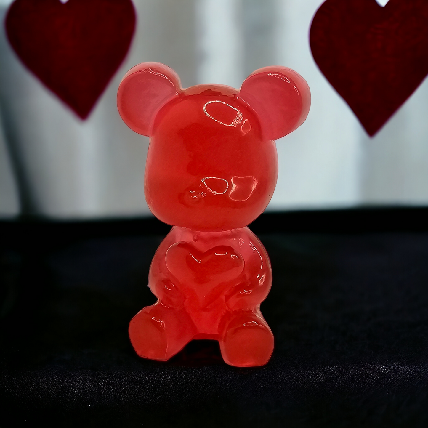 Love-filled Resin Bear with Heart Ornament - Perfect for Valentine's Day