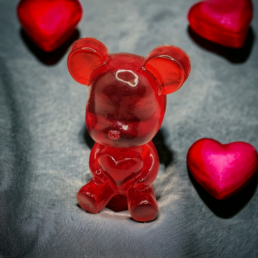 Love-filled Resin Bear with Heart Ornament - Perfect for Valentine's Day