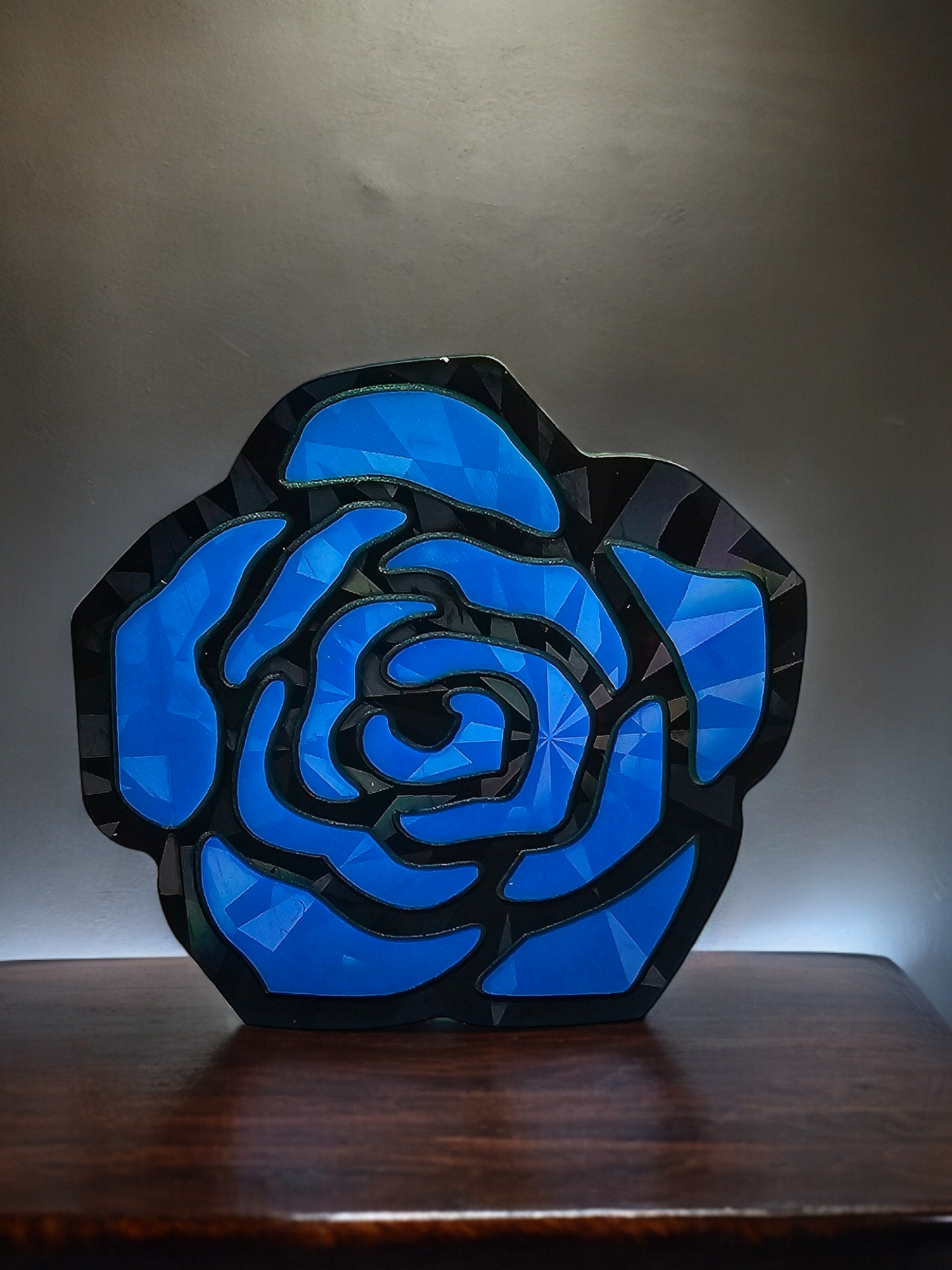 Holographic Pink/Blue Rose Coaster