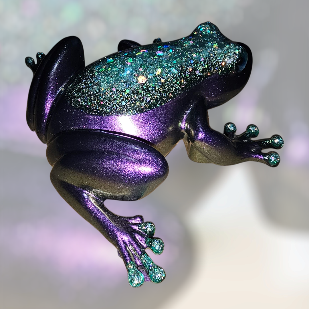 Glitter Frog – Purple & Teal Creature Ornament